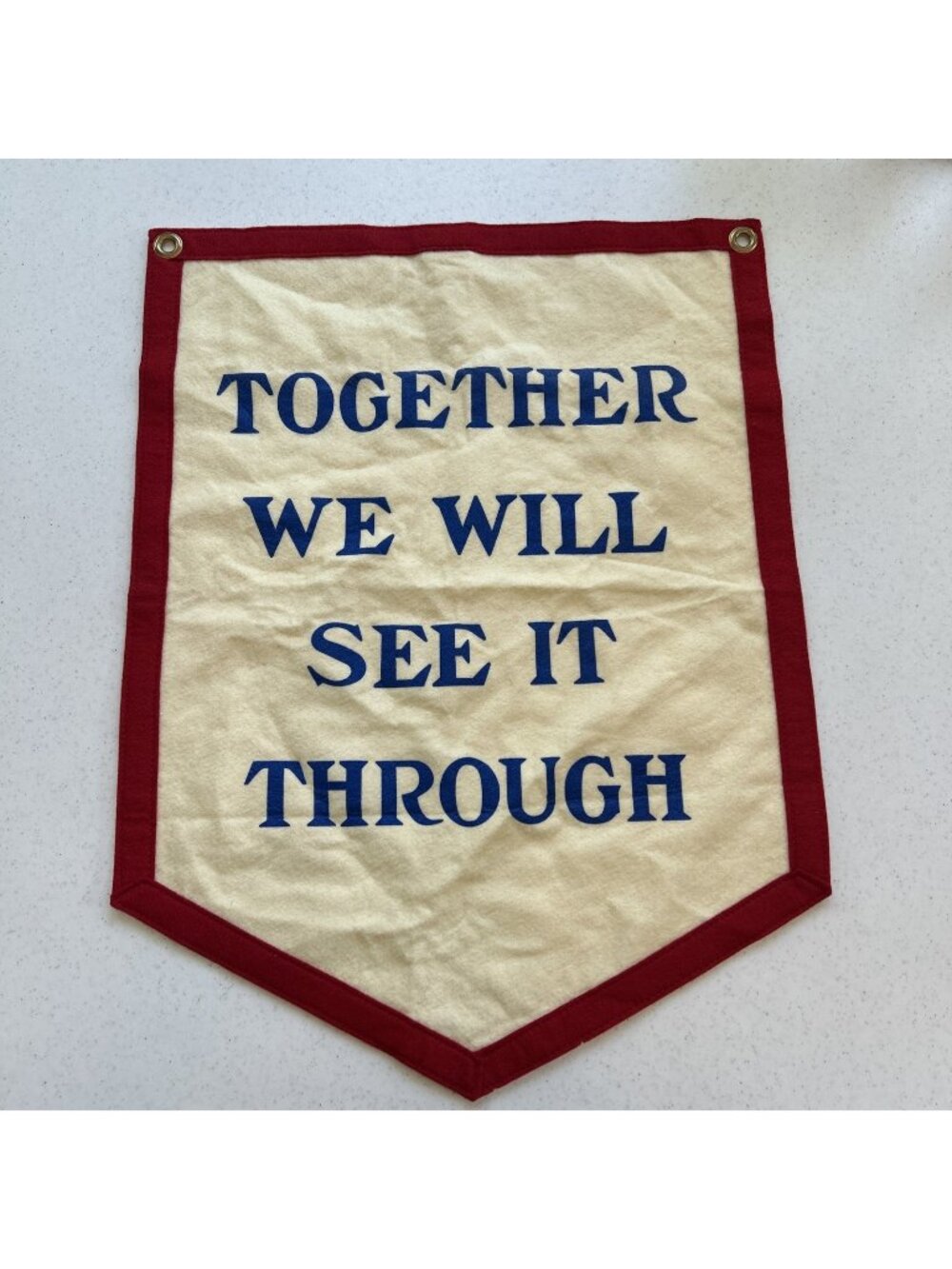 Oxford Pennant “Together We Will See It Through” Camp Flag Red Blue Made In USA